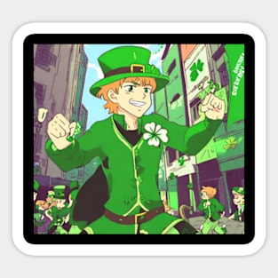 st patricks day anime style Sticker